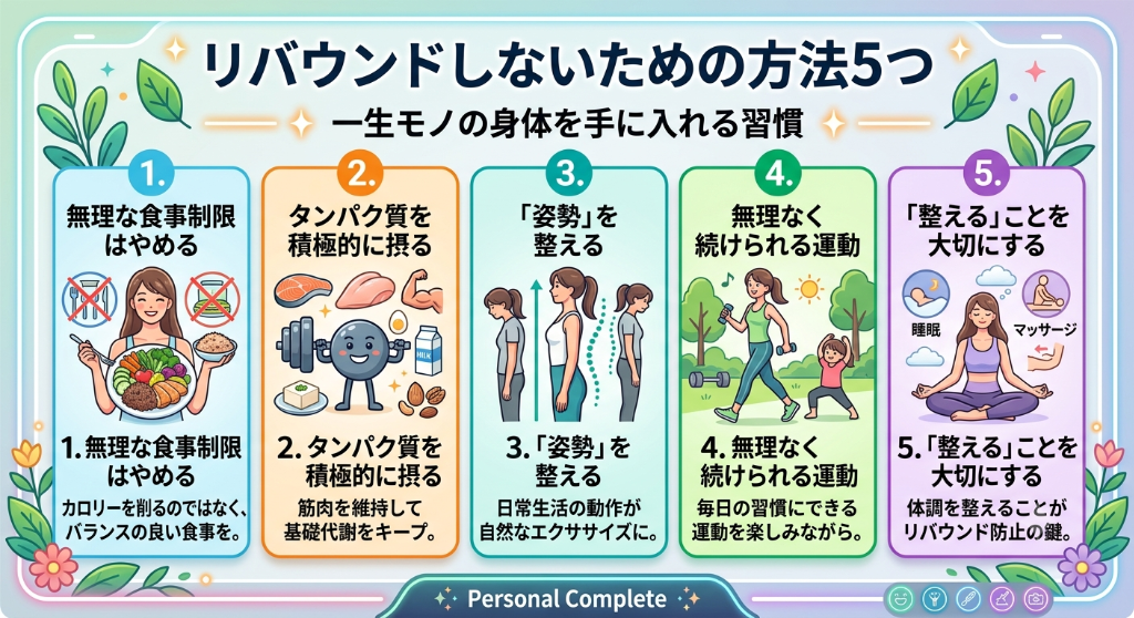 【リバウンドしないための5つのルール】